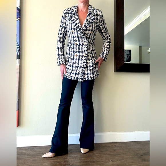 Attentif Paris Tweed Chanel Style chic jacket Coat sz 36 EUC - Picture 2 of 7